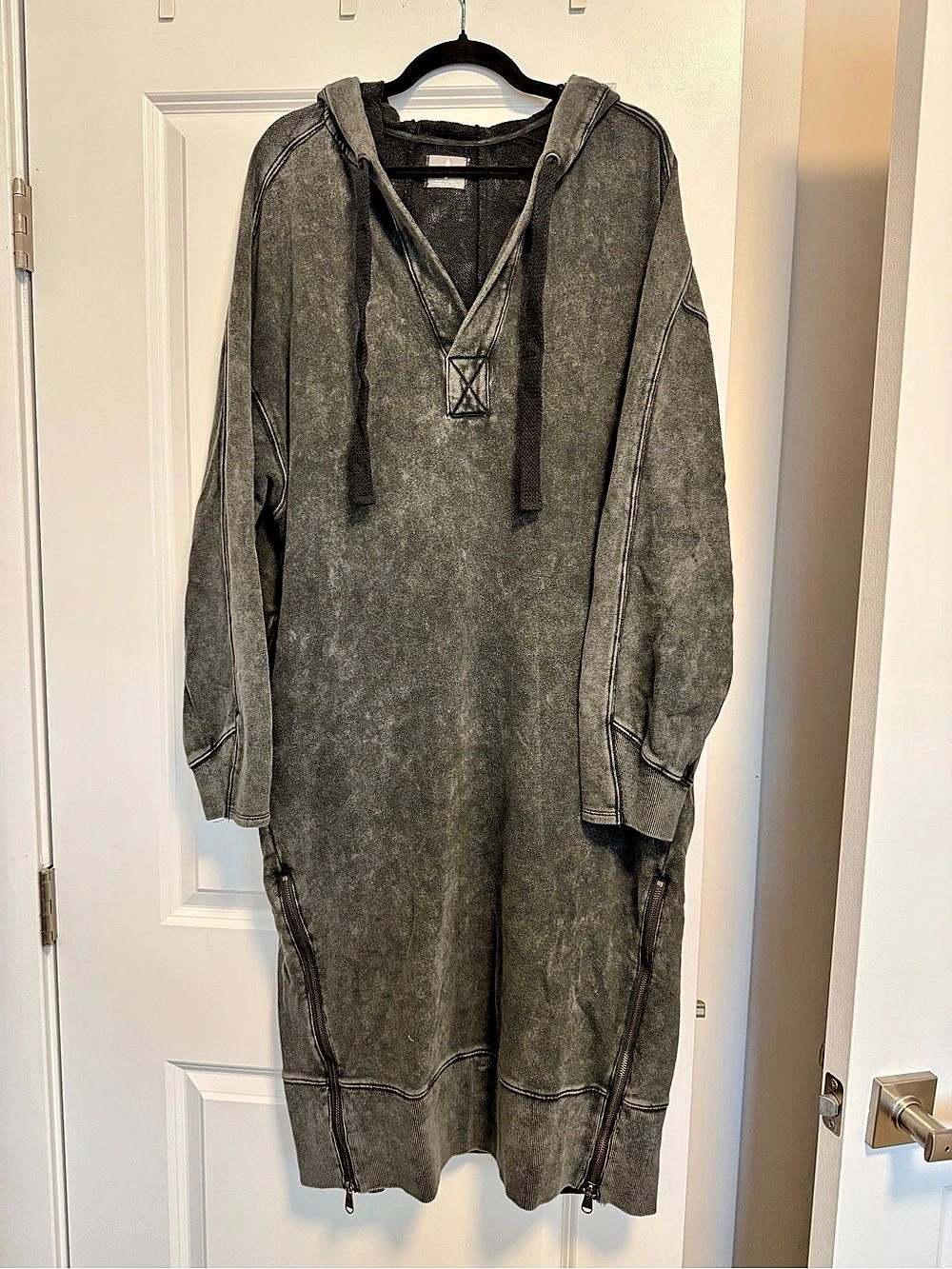 Free People Spur Of The Moment Hoodie Dress Charcoal Size Medium